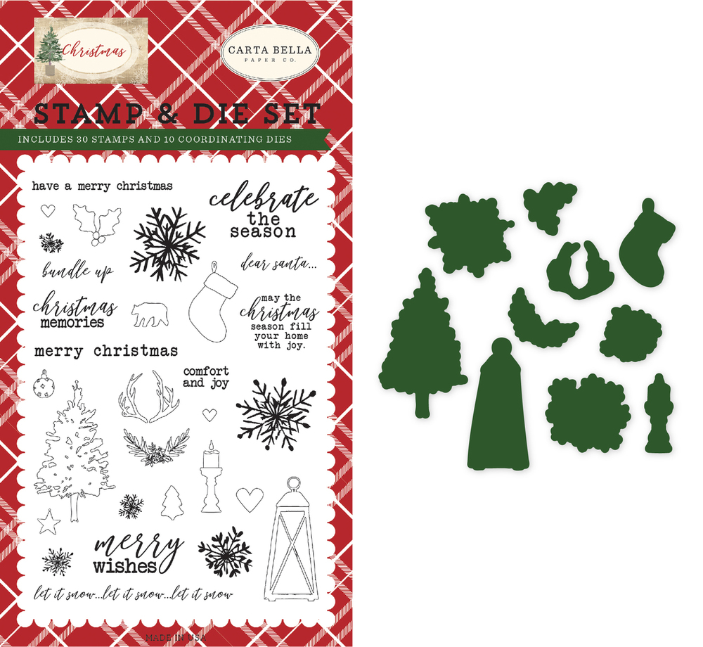 Christmas Memories Die & Stamp Set - Carta Bella Christmas Memories Die & Stamp Set - Carta Bella