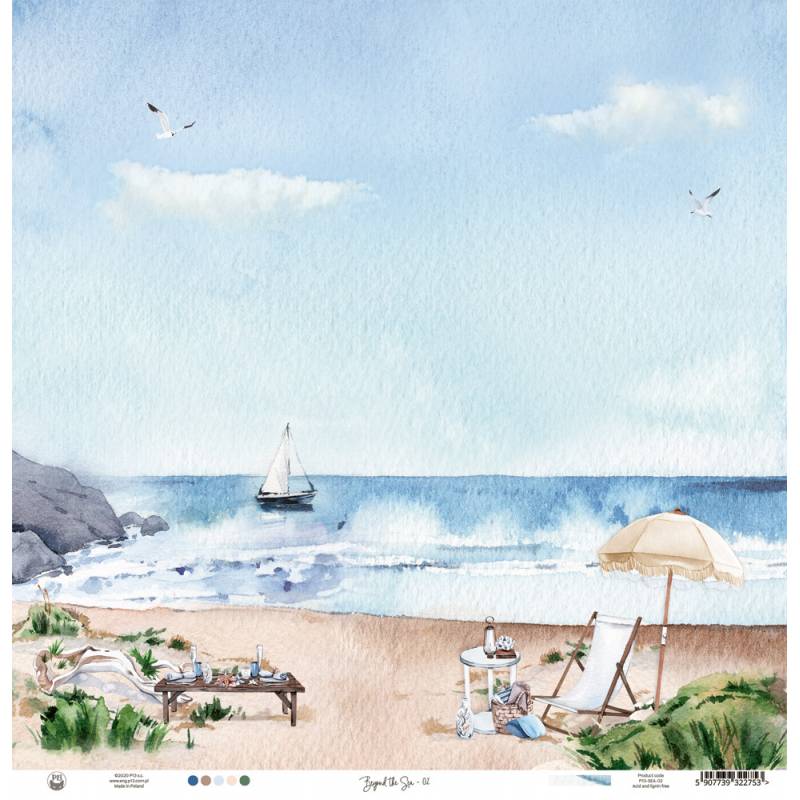 Paper 02 - Beyond the Sea - 12"x12"