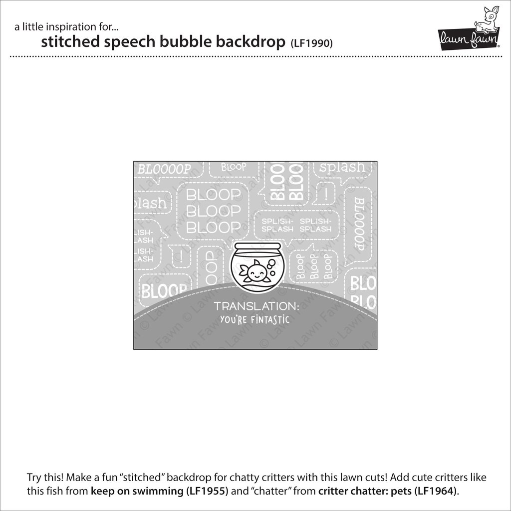 Stitched Speech Bubble Backdrop - lawn cuts