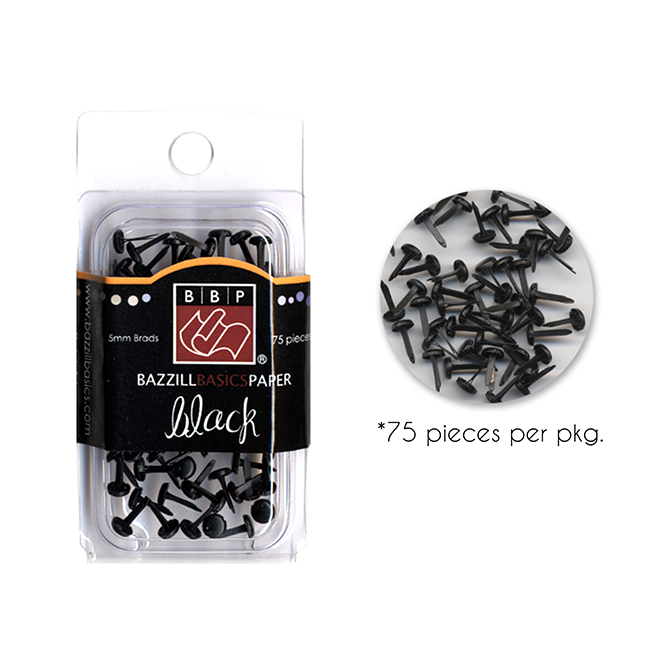 Black - 5mm - Bazzill Brads