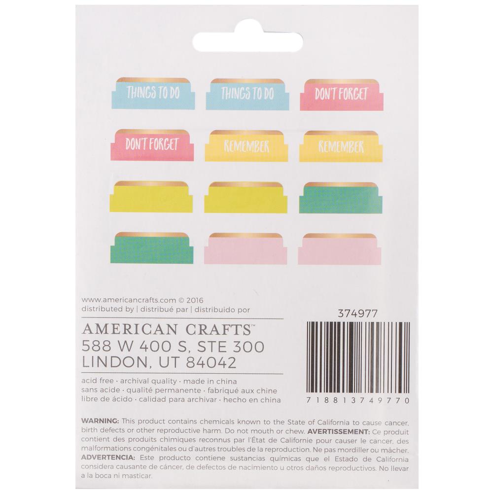 Adhesive Cardstock Tabs - Memory Planner - American Crafts Adhesive Cardstock Tabs - Memory Planner - American Crafts