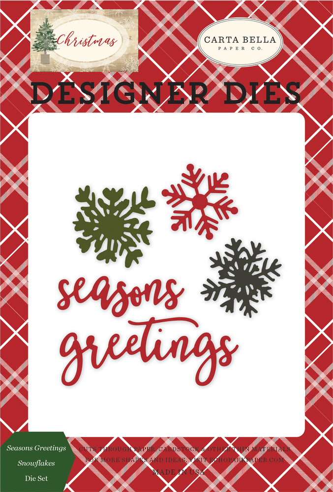 Seasons Greetings Snowflakes Die Set - Carta Bella