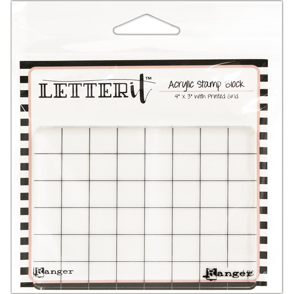 Ranger Letter It Acrylic Stamping Block 4"X3"