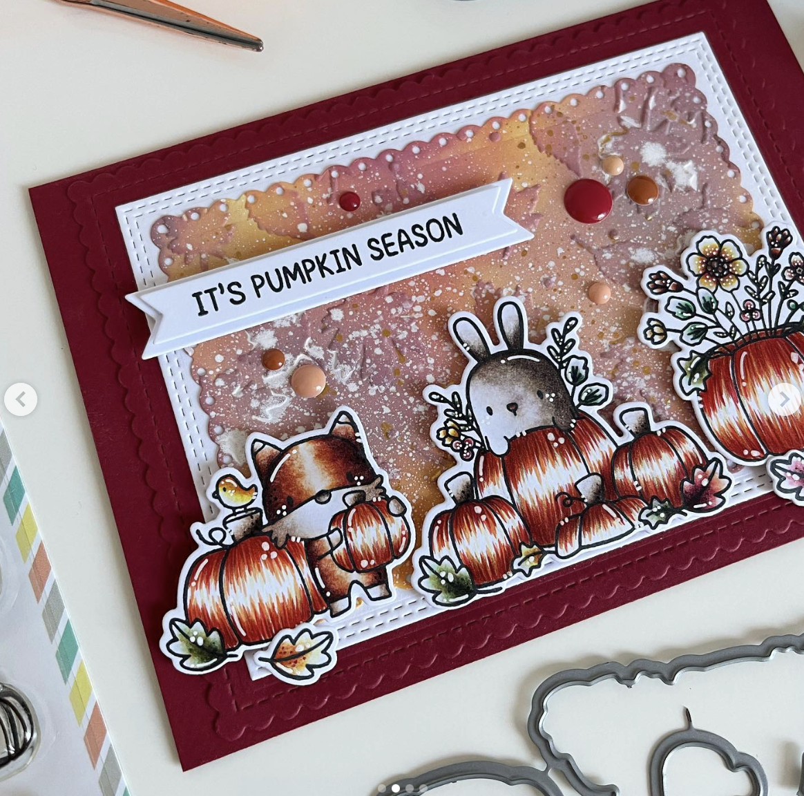 Herbstkarte Embossing