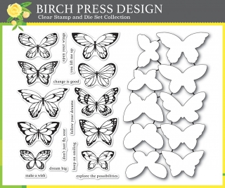 Lovely Butterflies - Clear Stamp and Die Set Lovely Butterflies - Clear Stamp and Die Set