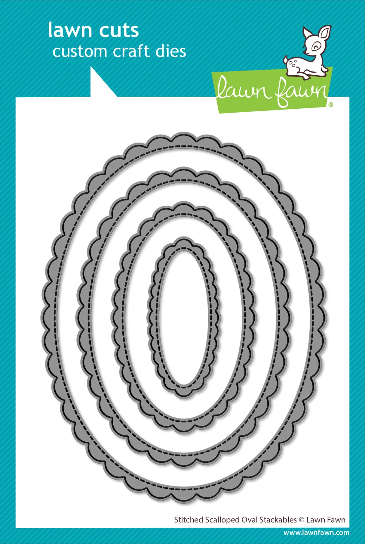 Stitched Scalloped Oval Stackables - Lawn Cuts Stitched Scalloped Oval Stackables - Lawn Cuts