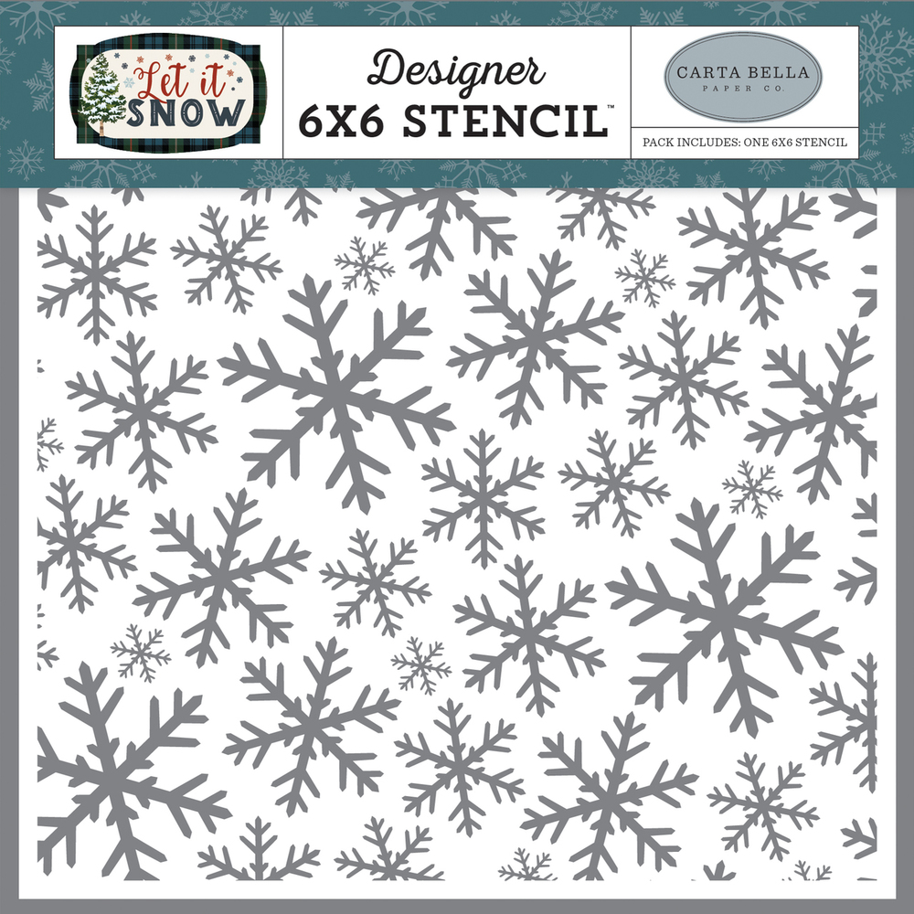 Frosted Window Panes 6x6 Stencil - Let it Snow - Carta Bella