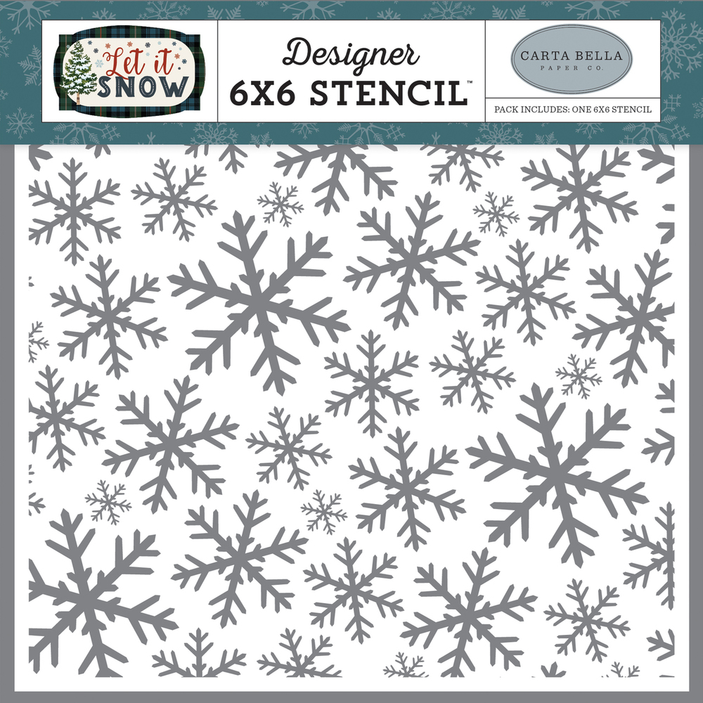 Frosted Window Panes 6x6 Stencil - Let it Snow - Carta Bella Frosted Window Panes 6x6 Stencil - Let it Snow - Carta Bella