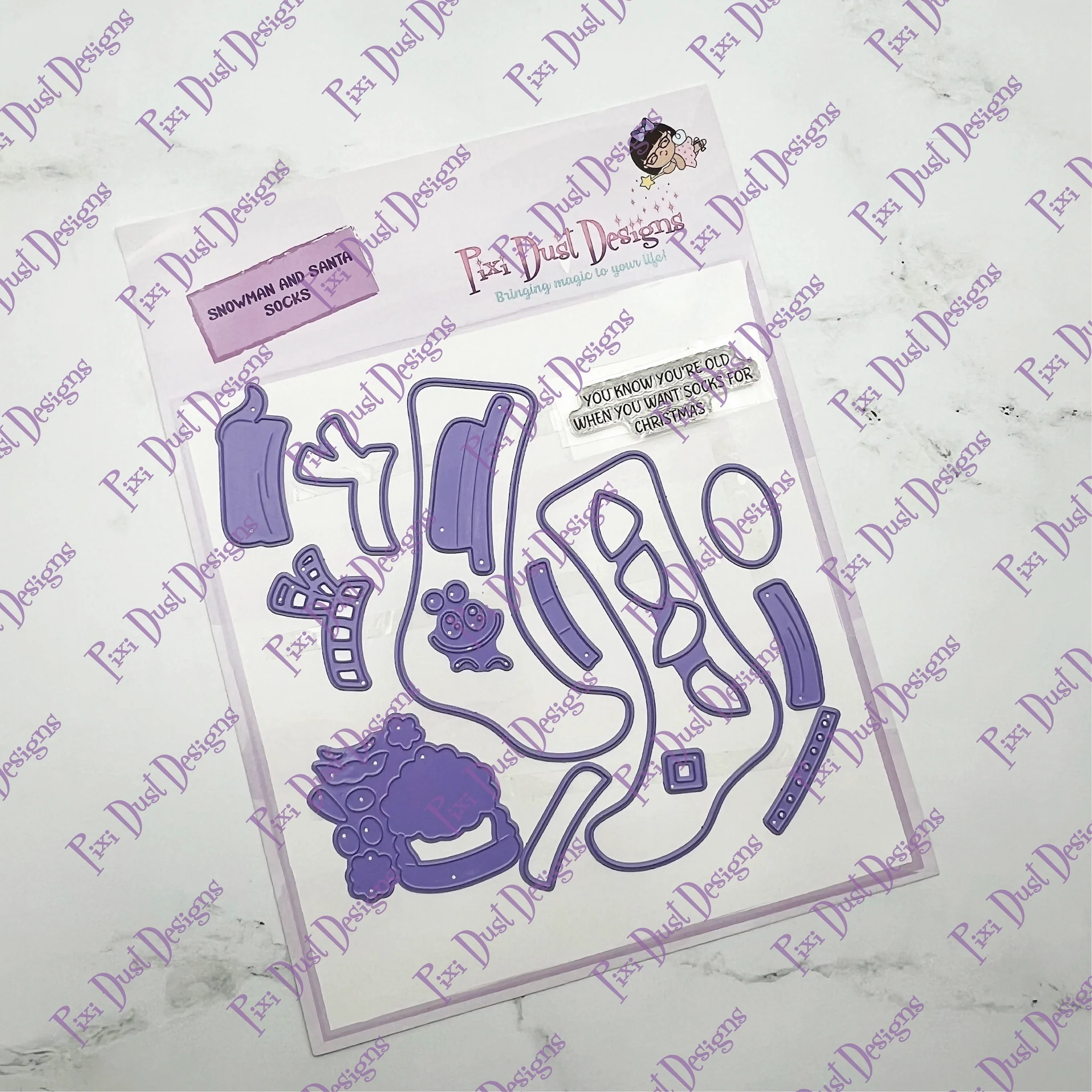 Snowman and Santa Sock - Pixi Cuts