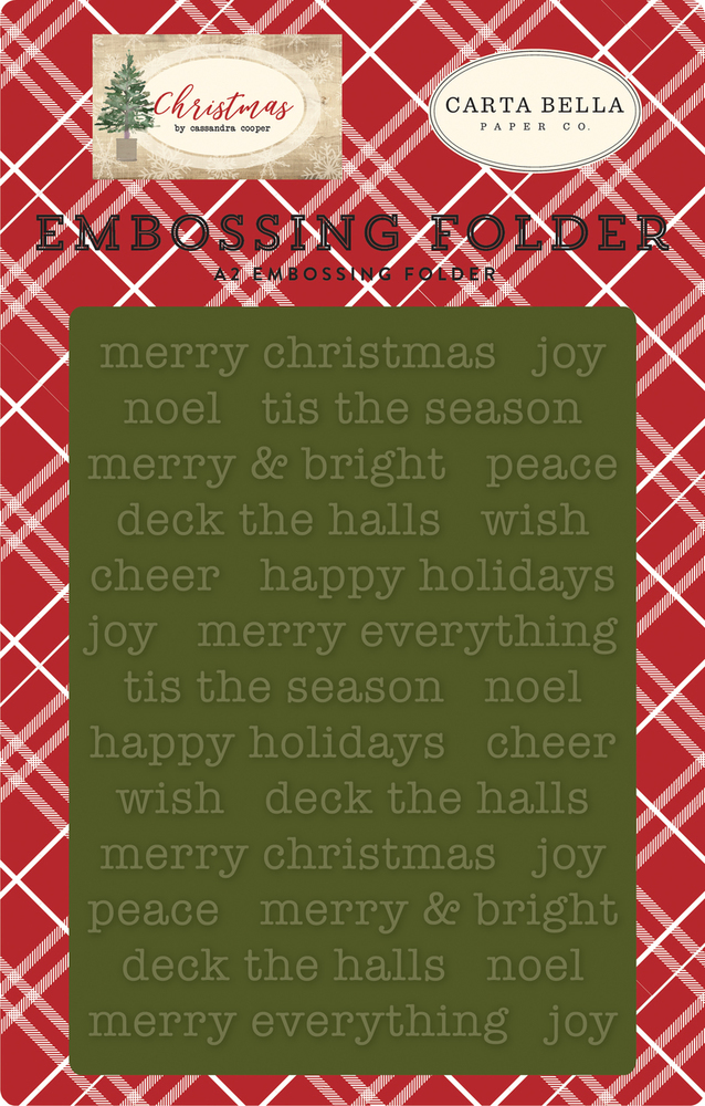 Merry Christmas Embossing Folder - Carta Bella