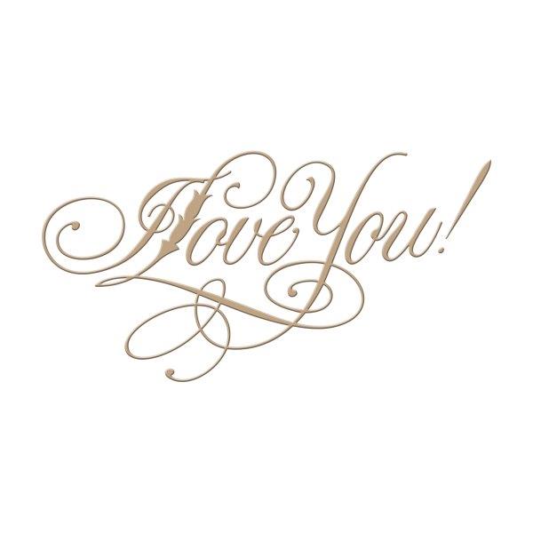 Copperplate Script I Love You - Spellbinders Glimmer Hot Foil Plate