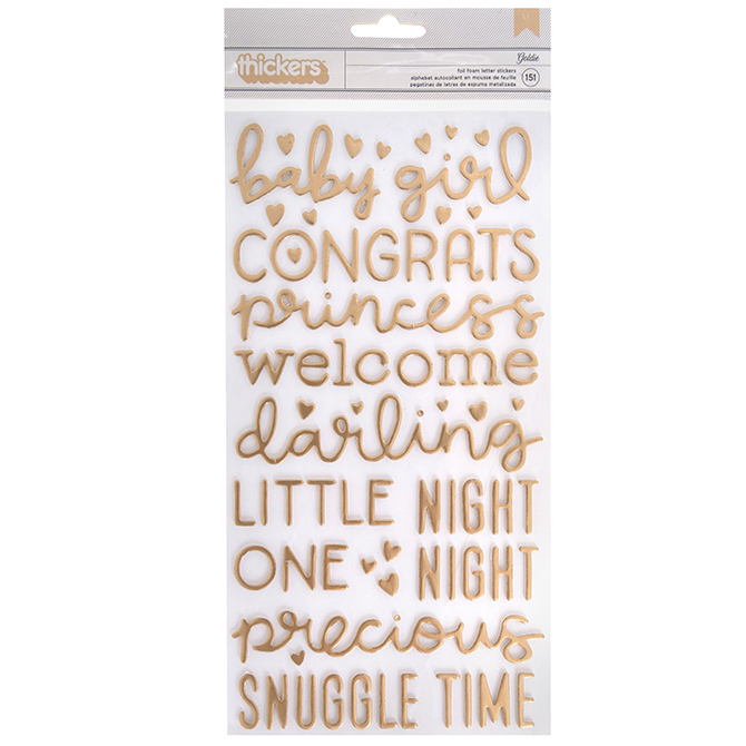 Thickers - PB - Night Night - Girl - Gold Foil Thickers - PB - Night Night - Girl - Gold Foil