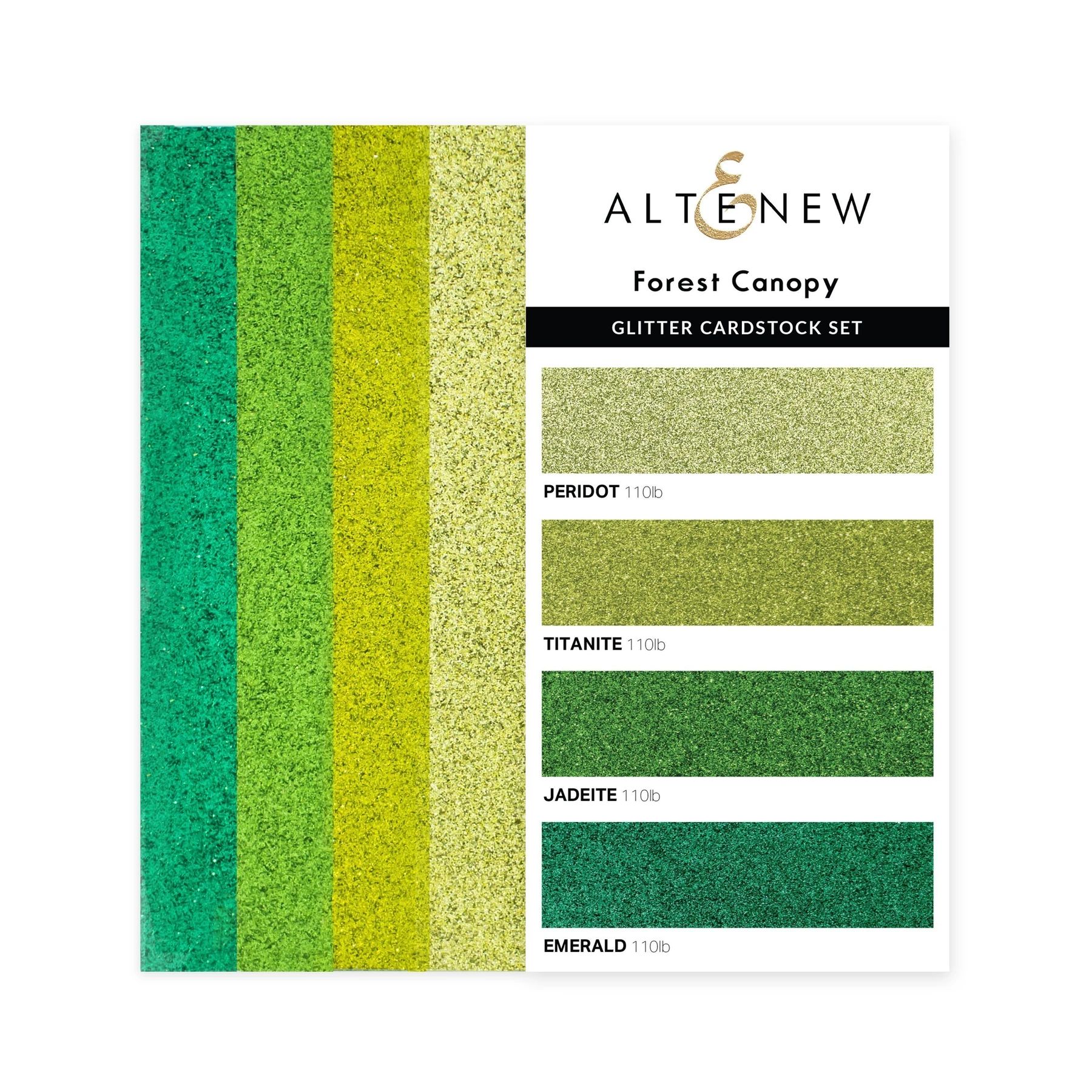 Glitter Gradient Cardstock Set - Forest Canopy