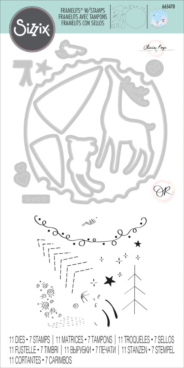 Animal Frame by Olivia Rose - Sizzix Framelits Die Set + Stamps