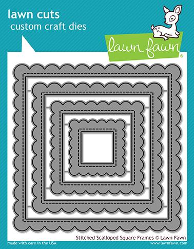 Stitched Scalloped Square Frames - Lawn Cuts