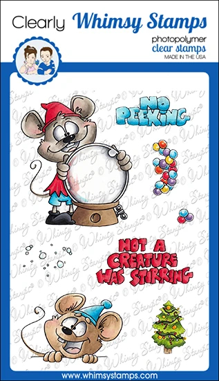 No Peeking Mice - Rubber Cling Stamp No Peeking Mice - Rubber Cling Stamp