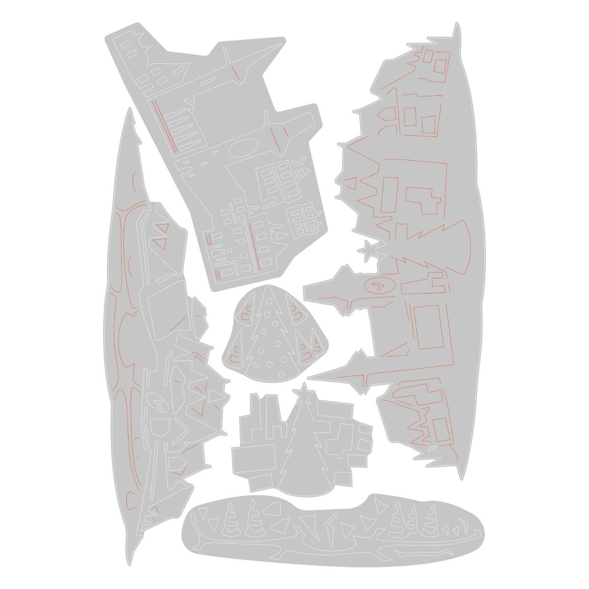 Holiday Village Colorize - Sizzix Thinlits Dies By Tim Holtz Holiday Village Colorize - Sizzix Thinlits Dies By Tim Holtz