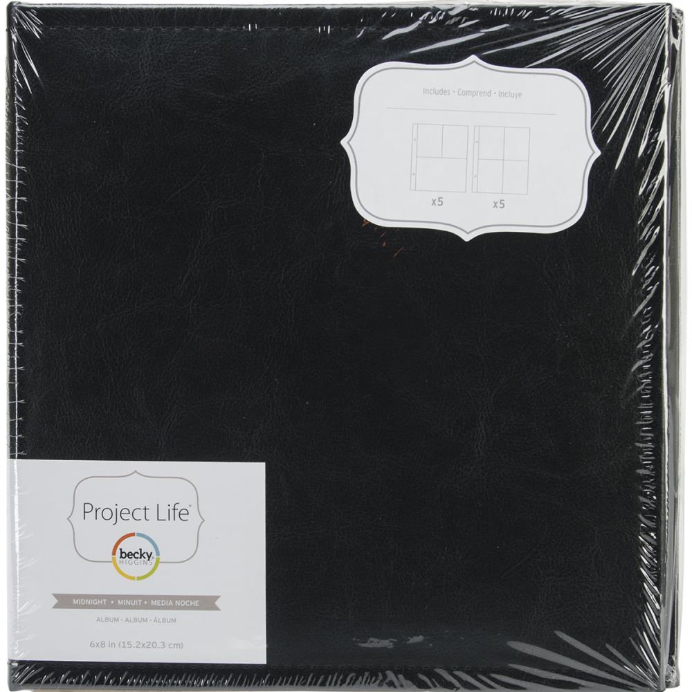 Project Life Classic Faux Leather D-Ring Album 6"X8" - Midnight