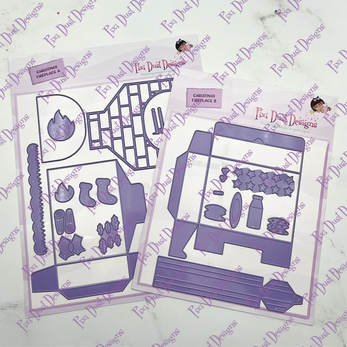 Christmas Fireplace A&B - Pixi Cuts Christmas Fireplace A&B - Pixi Cuts