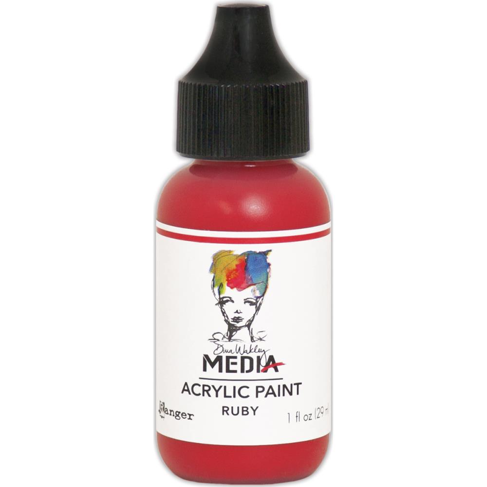 Ruby - Dina Wakley Media Heavy Body Acrylic Paint 1oz Ruby - Dina Wakley Media Heavy Body Acrylic Paint 1oz