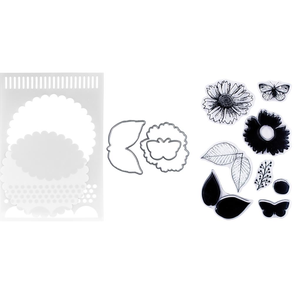 Country Flowers - Stamp/Die/Stencil Set Country Flowers - Stamp/Die/Stencil Set