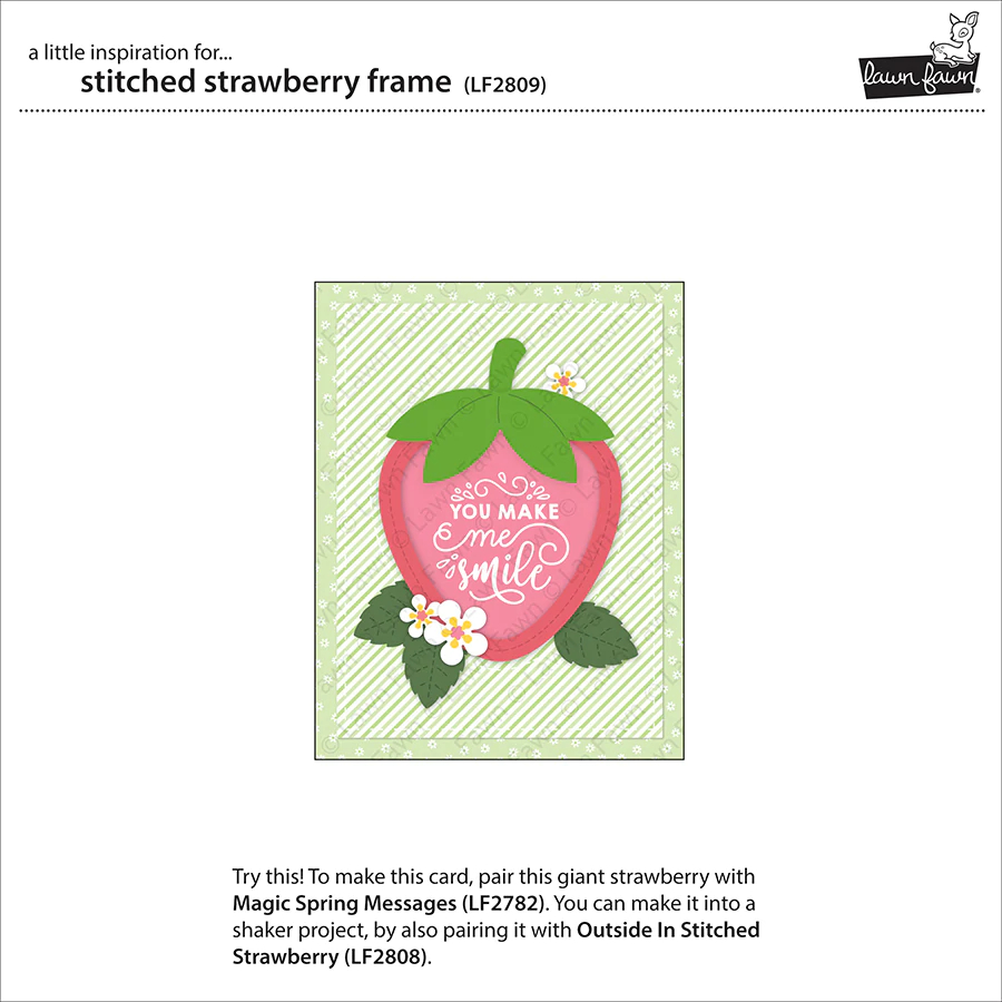 stitched strawberry frame - Lawn Cuts
