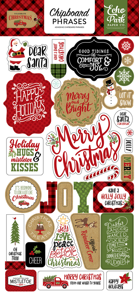 Celebrate Christmas 6x13 Chipboard Phrases - Echo Park Celebrate Christmas 6x13 Chipboard Phrases - Echo Park