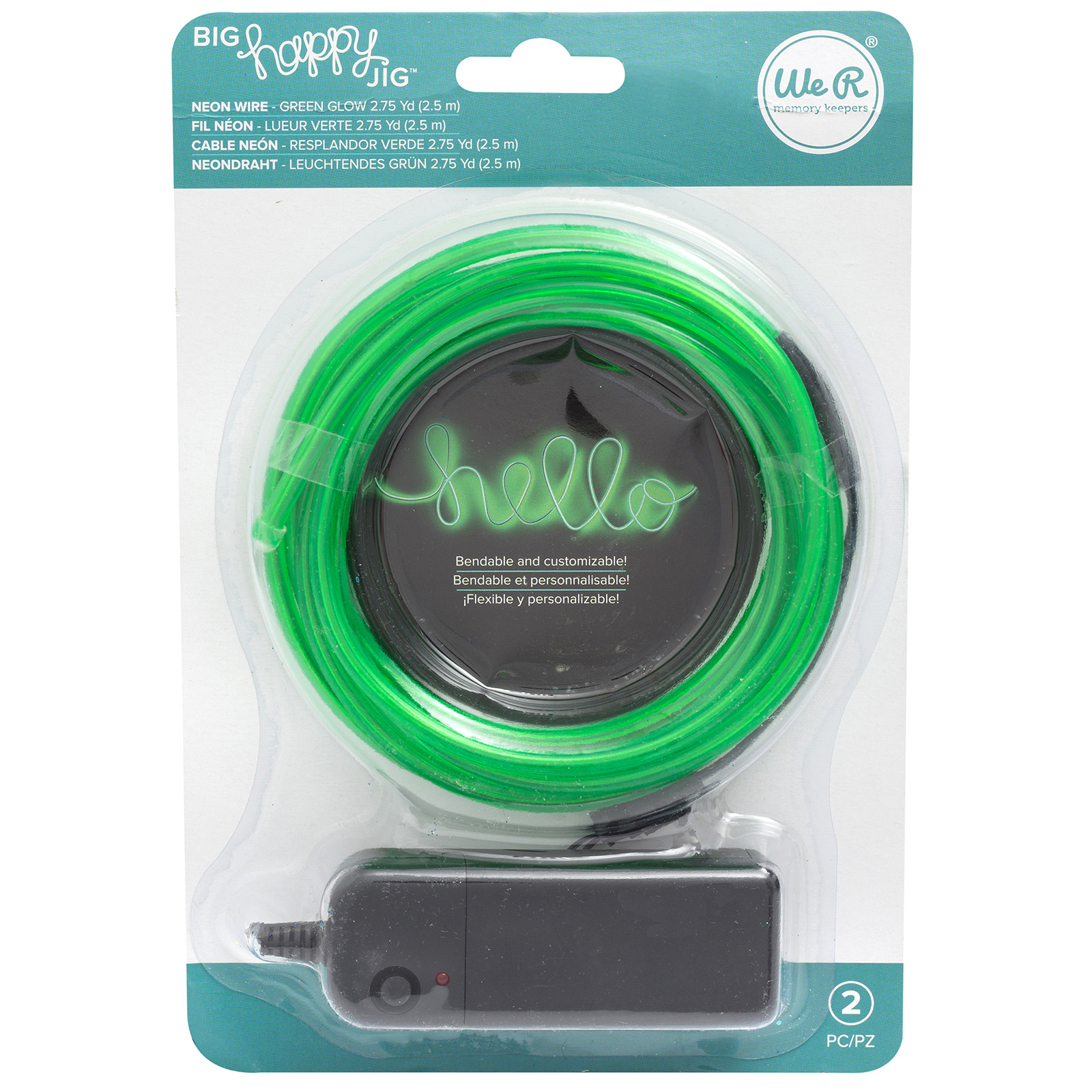 Green Glow - Neon Wire - BIG Happy Jig - We R Memory Keepers