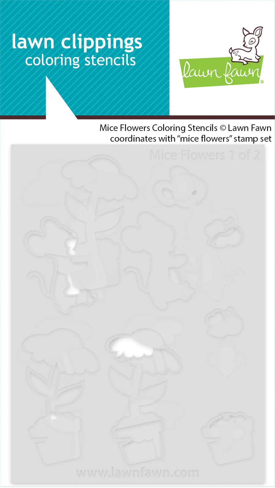 Mice Flowers - Coloring Stencil