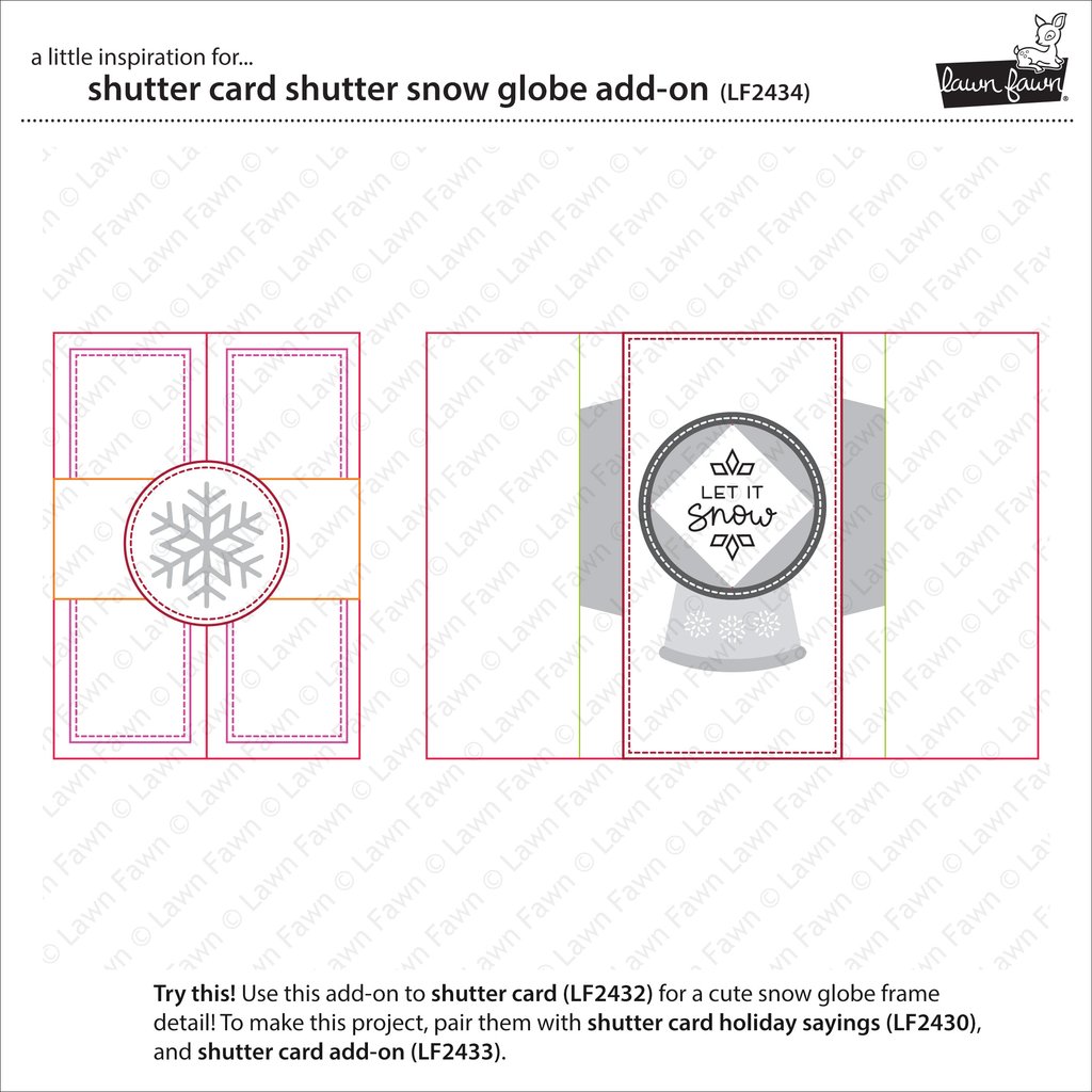 Shutter Card Snow Globe Add-On - Lawn Cuts
