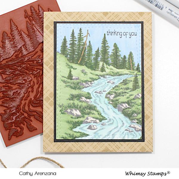 Forest Stream - Rubber Cling Stamp