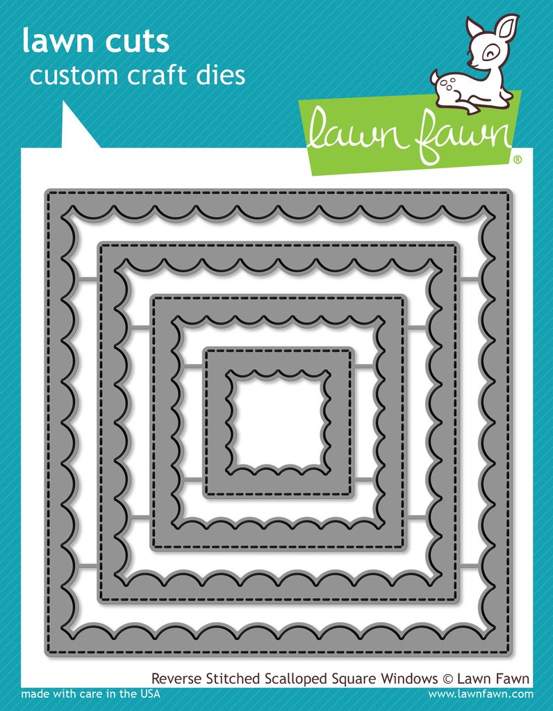 Reverse Stitched Scalloped Square Windows- Lawn Cuts