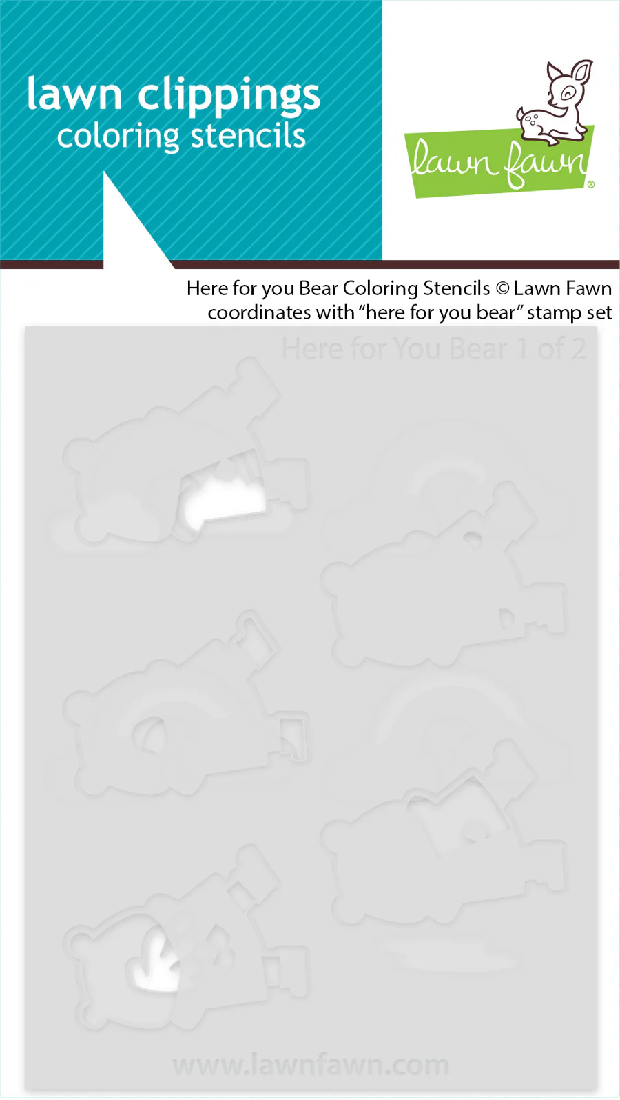 Here For You Bear - Coloring Stencil