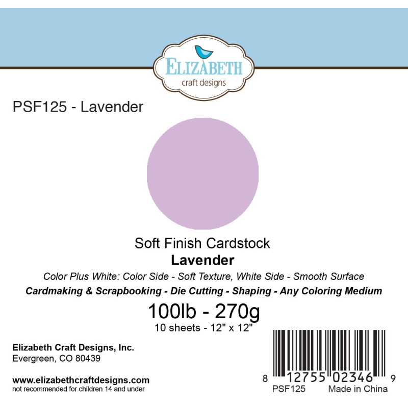 Lavender - Soft Finish Cardstock - 270gr - 12"x12"