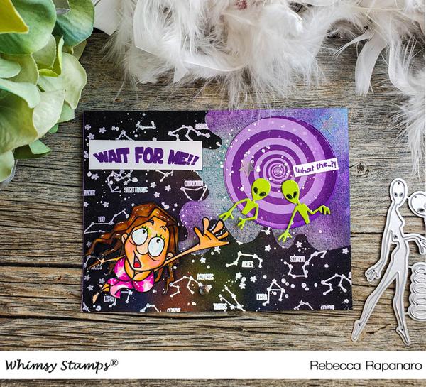 Celestial Zodiac Background - Rubber Cling Stamp