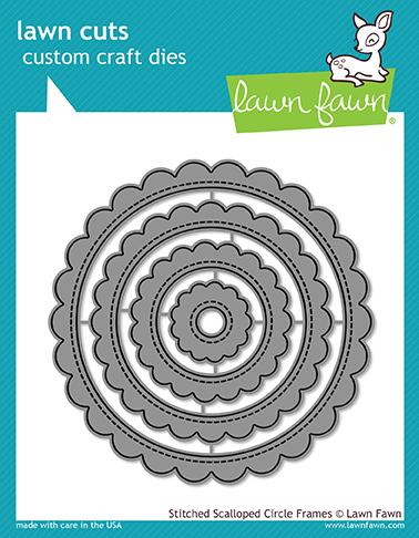 Stitched Scalloped Circle Frames - Lawn Cuts