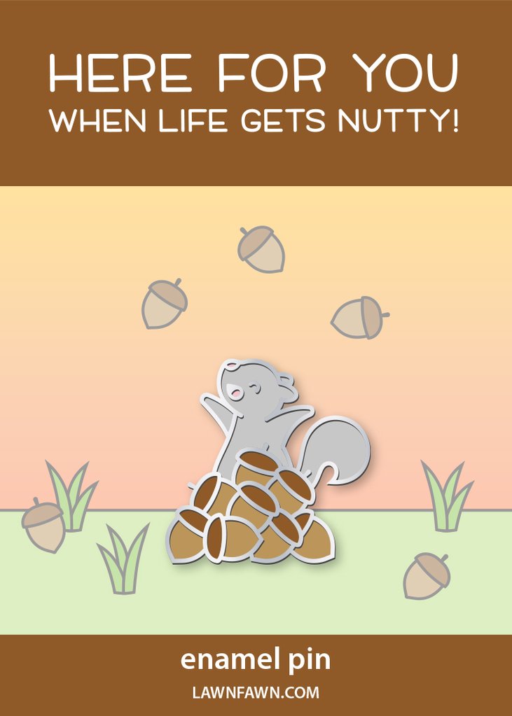 Nuts About You - Enamel Pin - Lawn Fawn
