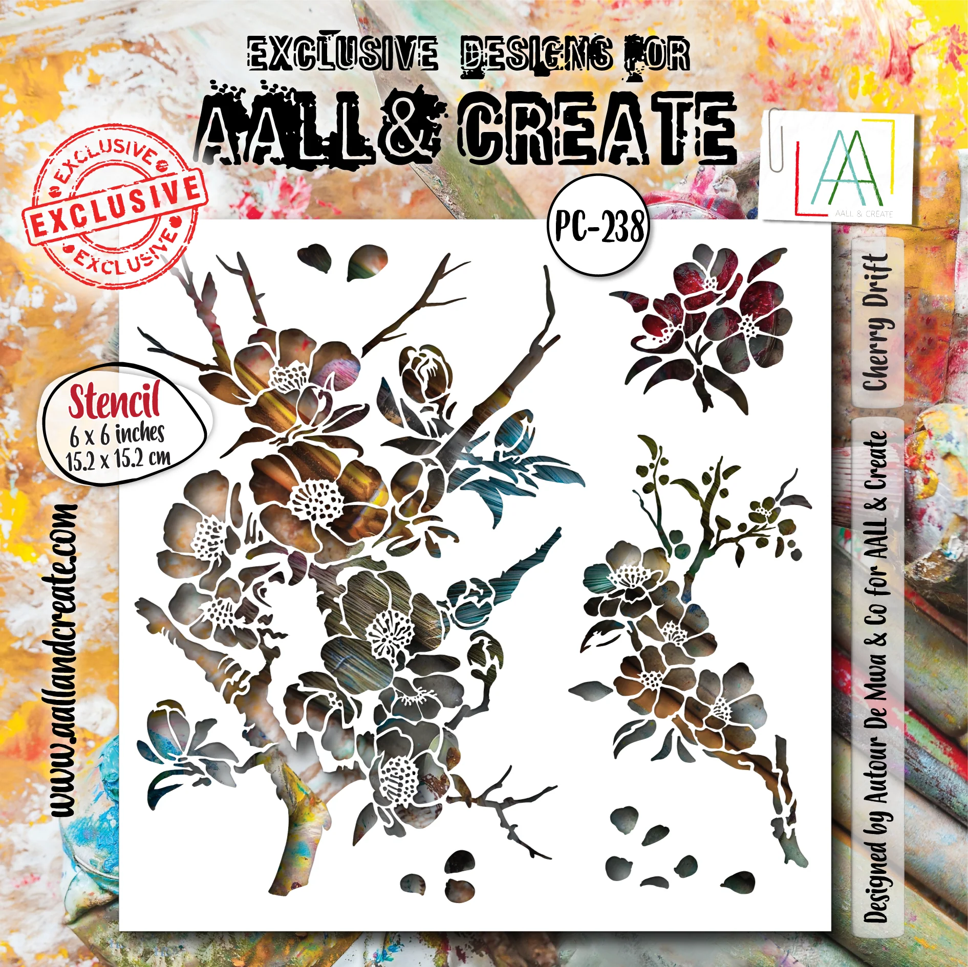 Cherry Drift - #238 - 6"X6" Stencil Cherry Drift - #238 - 6"X6" Stencil