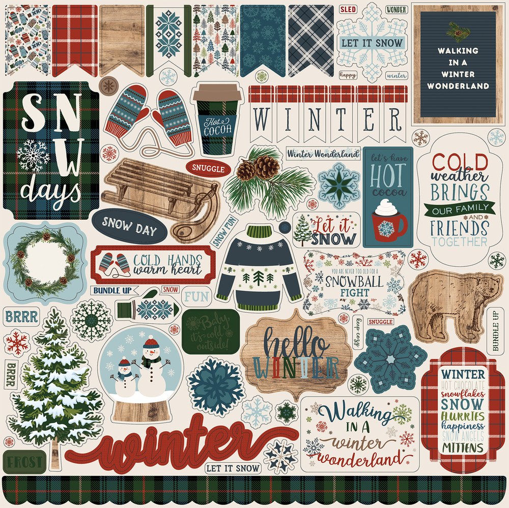 Sticker Sheet - Let it Snow - Carta Bella Sticker Sheet - Let it Snow - Carta Bella
