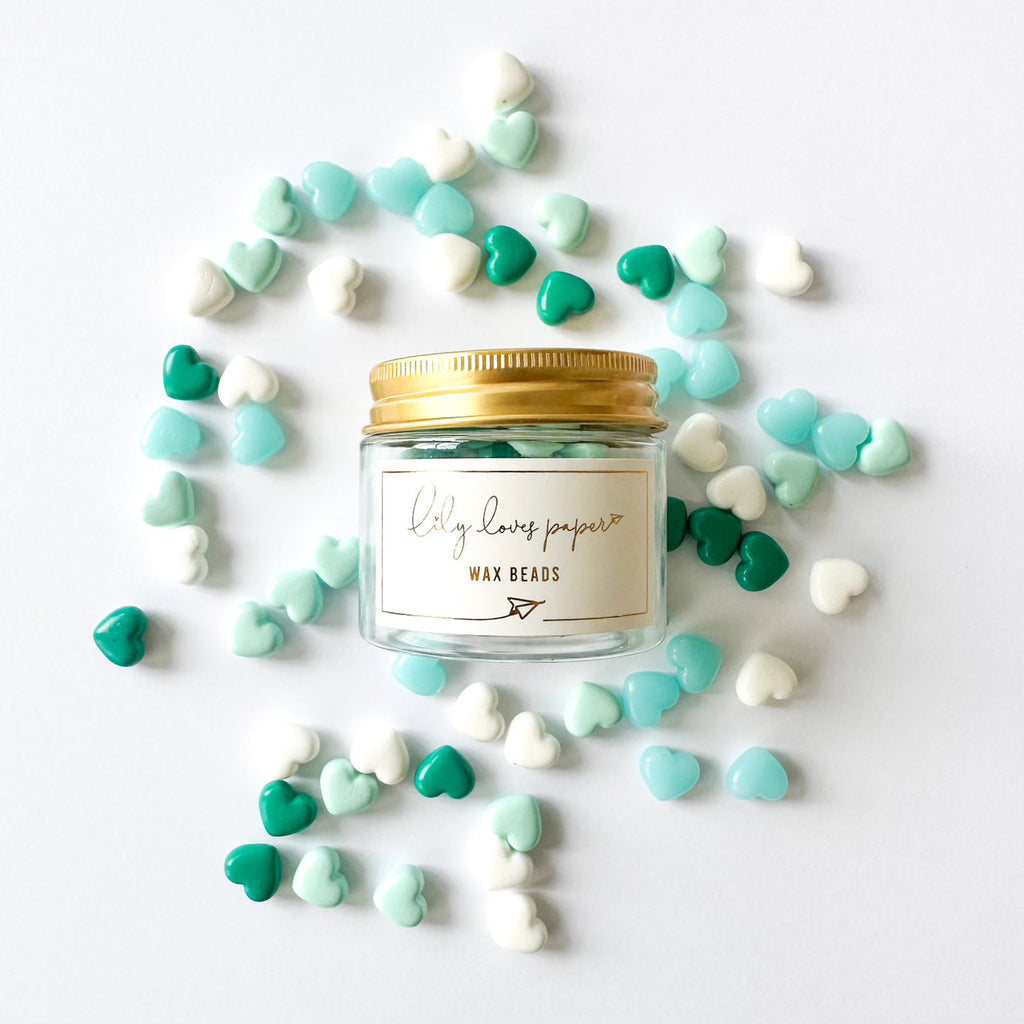 Hearts - Ocean Breeze - Wax Beads 