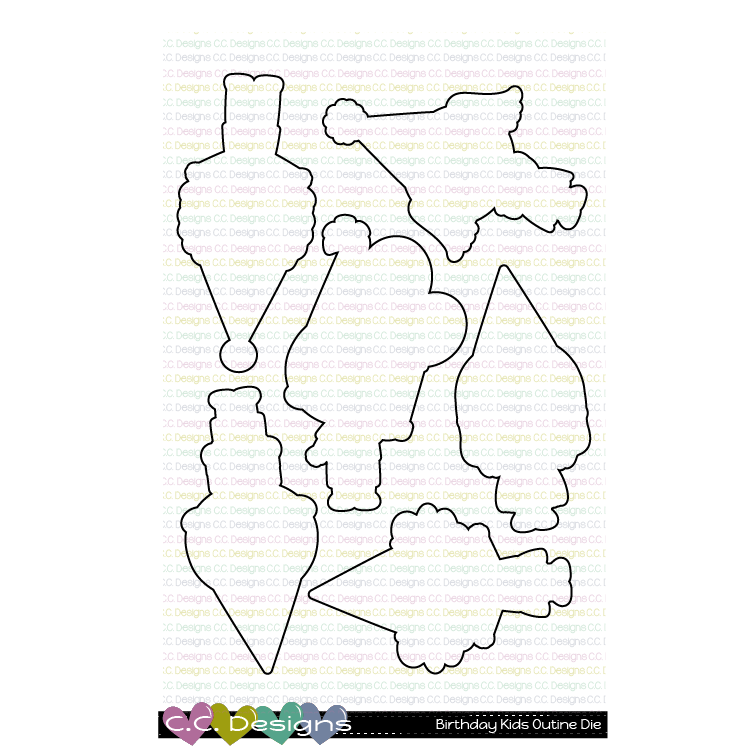 Birthday Kids - Outline Metal Die