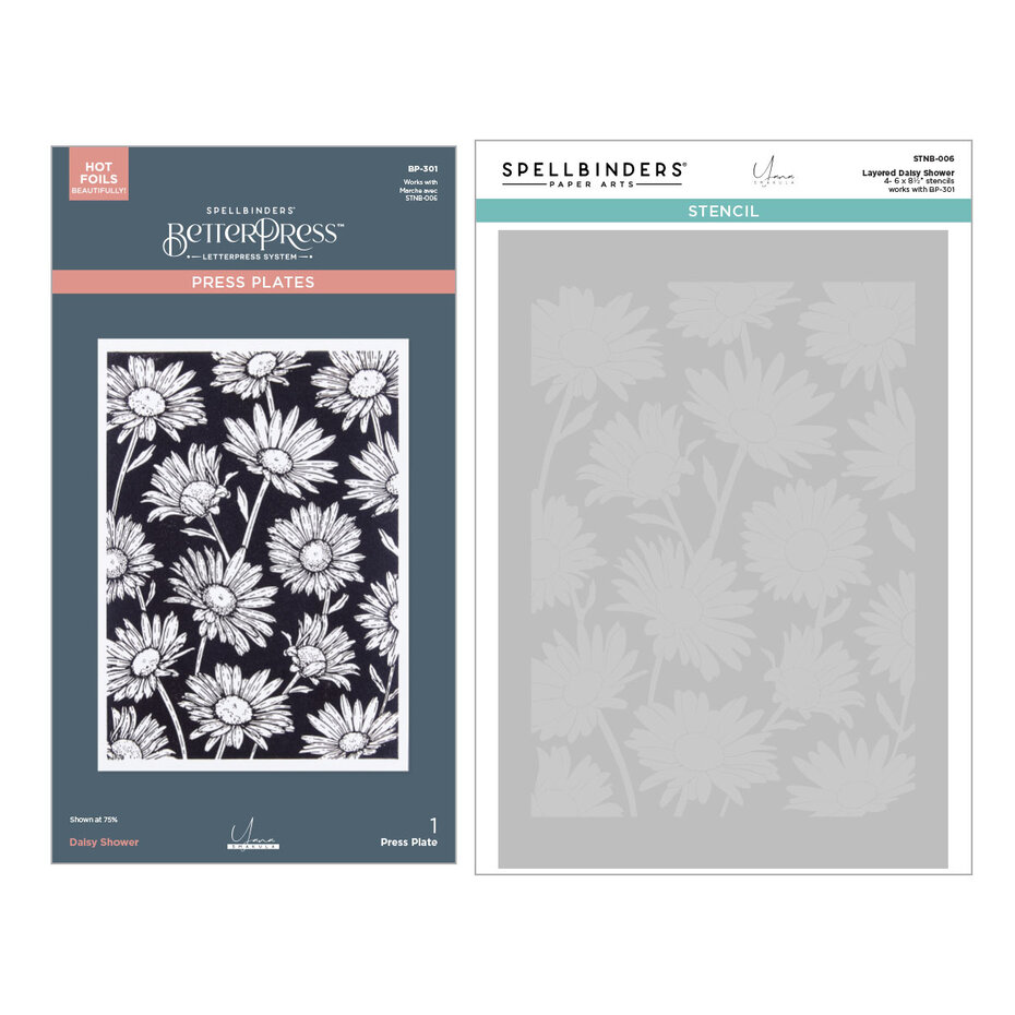 Daisy Shower Backdrop and Stencil Bundle - BetterPress
