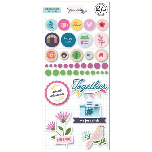 Mixed Embellishment Pack - Noteworthy - Pinkfresh Studio Mixed Embellishment Pack - Noteworthy - Pinkfresh Studio