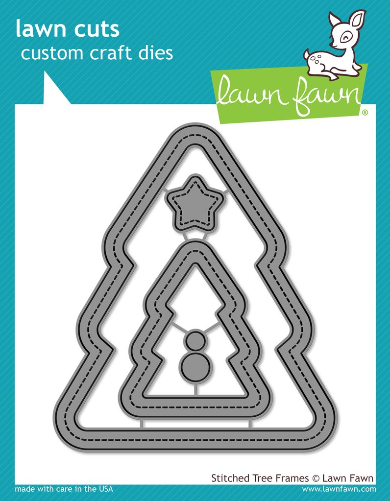 Stitched Christmas Tree Frames- Lawn Cuts