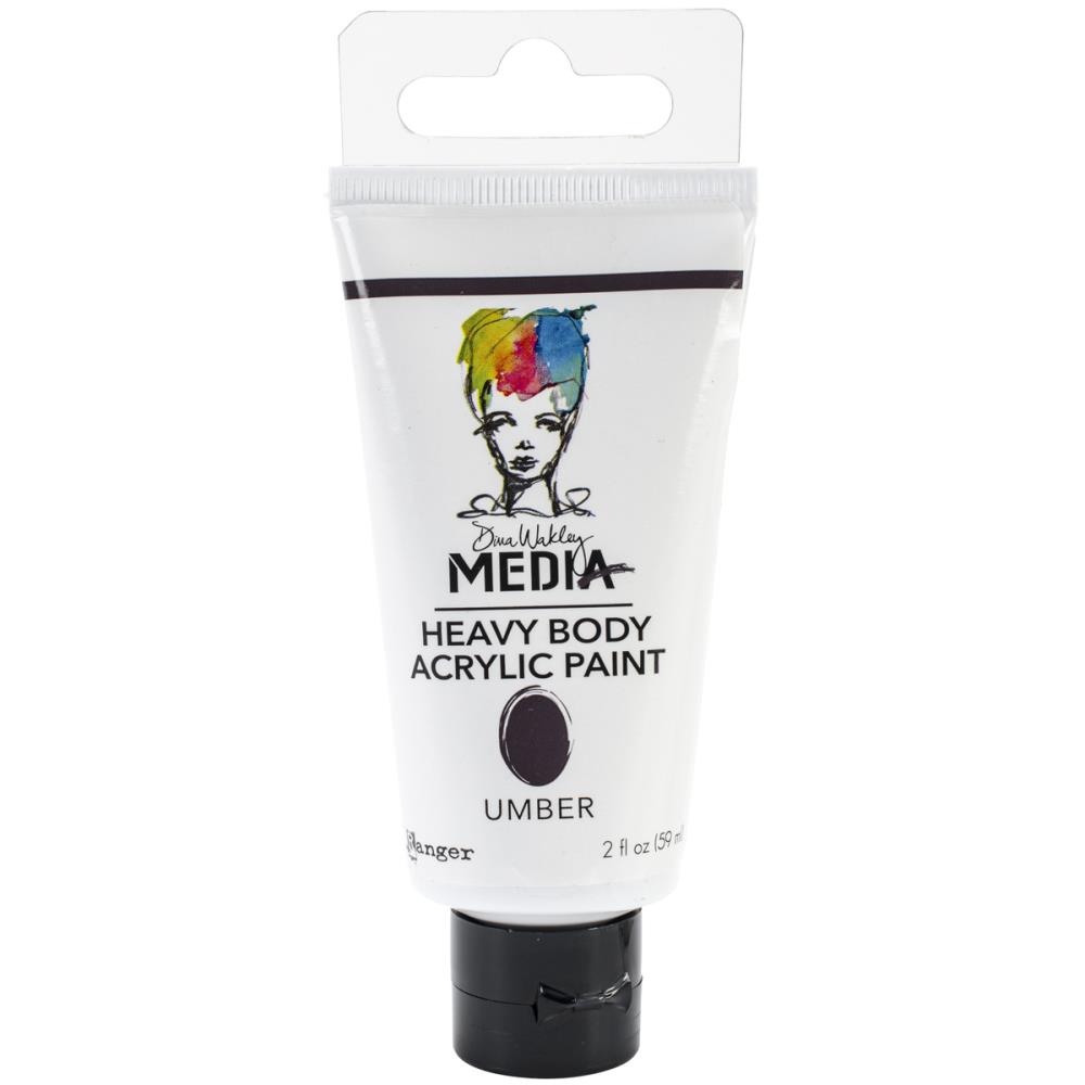 Umber - Dina Wakley Media Heavy Body Acrylic Paint 2oz Umber - Dina Wakley Media Heavy Body Acrylic Paint 2oz