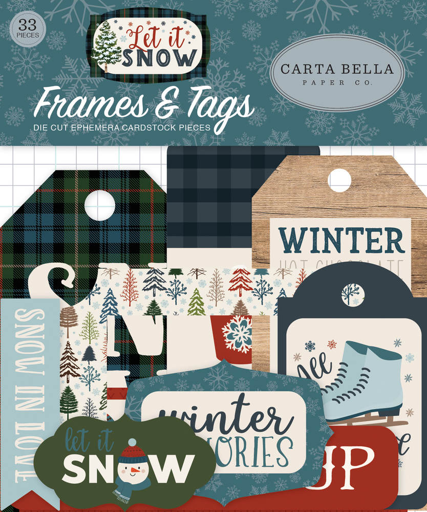Frames & Tags Ephemera - Let it Snow - Carta Bella Frames & Tags Ephemera - Let it Snow - Carta Bella