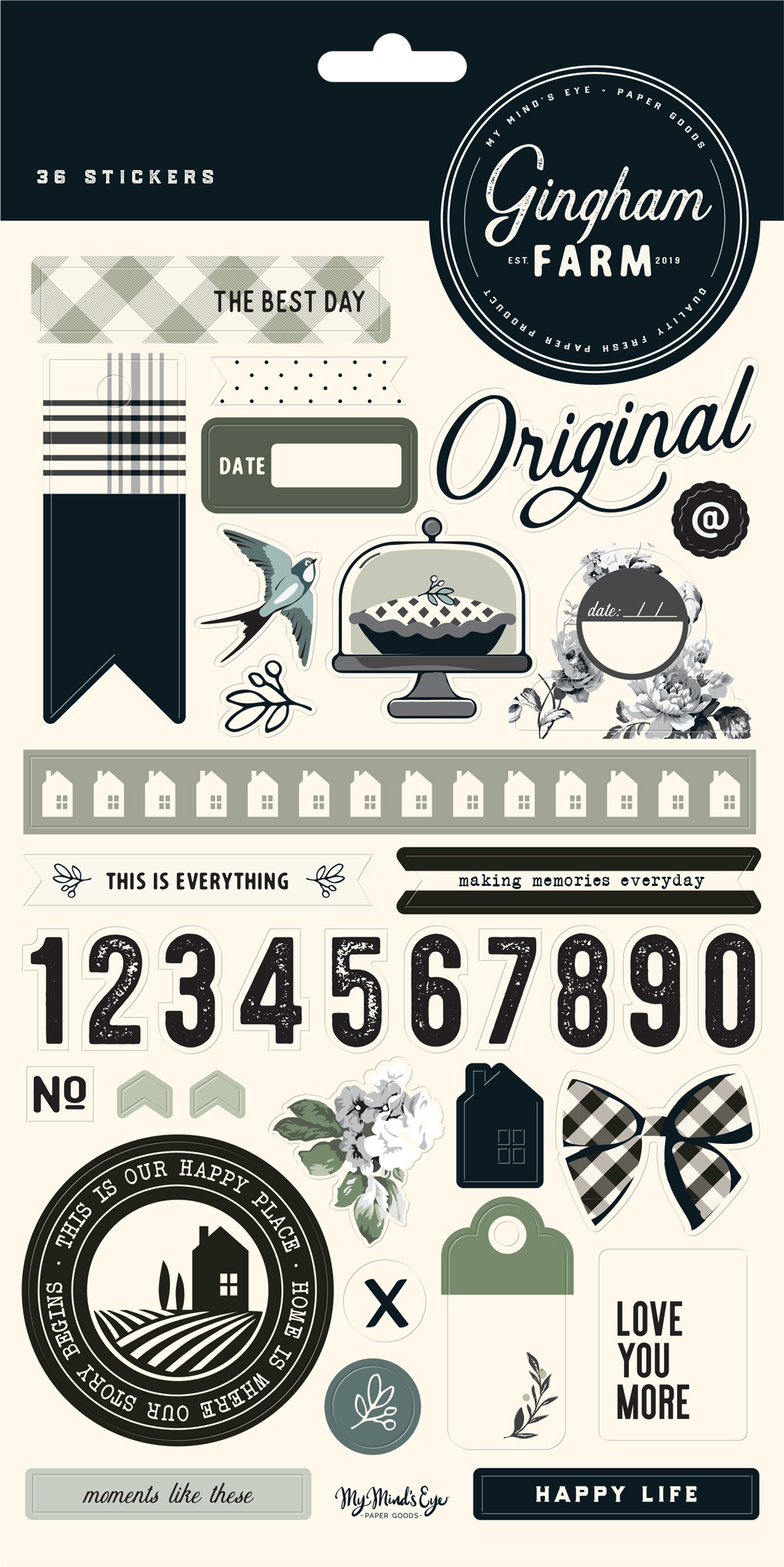 Sticker Sheet - Gingham Farms Collection - My MindÂ´s Eye