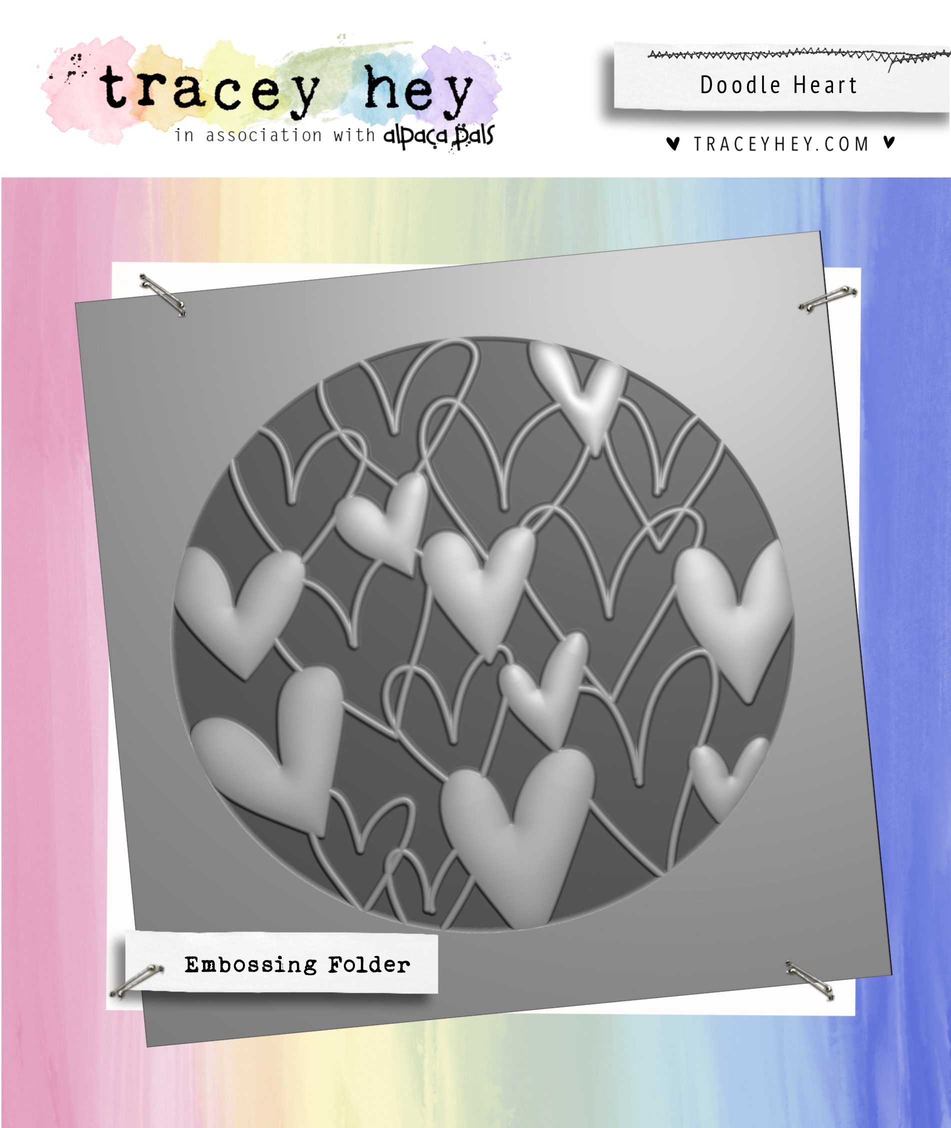 Doodle Heart - Embossing Folder - Tracey Hey