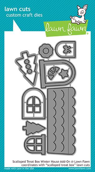 Scalloped Treat Box Winter House Add-On- lawn cuts Scalloped Treat Box Winter House Add-On- lawn cuts