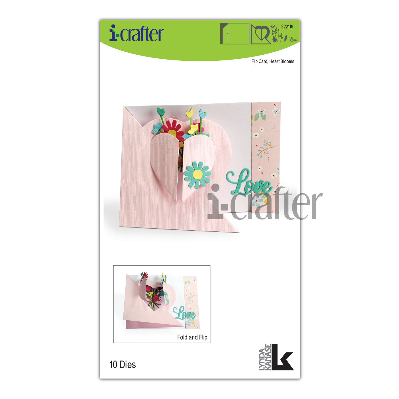 Flip Card, Heart Blooms - Die Set Flip Card, Heart Blooms - Die Set